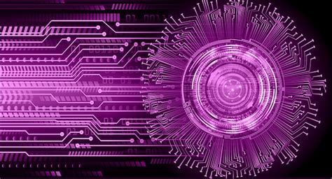 Purple Cyber Circuit Future Technology Concept Background Premium Vector