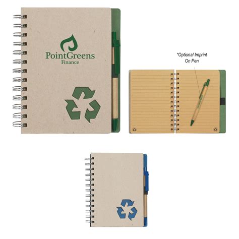 Eco Spiral Notebook And Pen Recycled 6x7 Eco Promotional Products