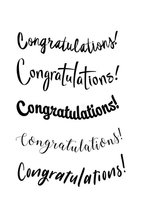 Congratulations Card Calligraphy Handwritten Lettering Phrase For Your