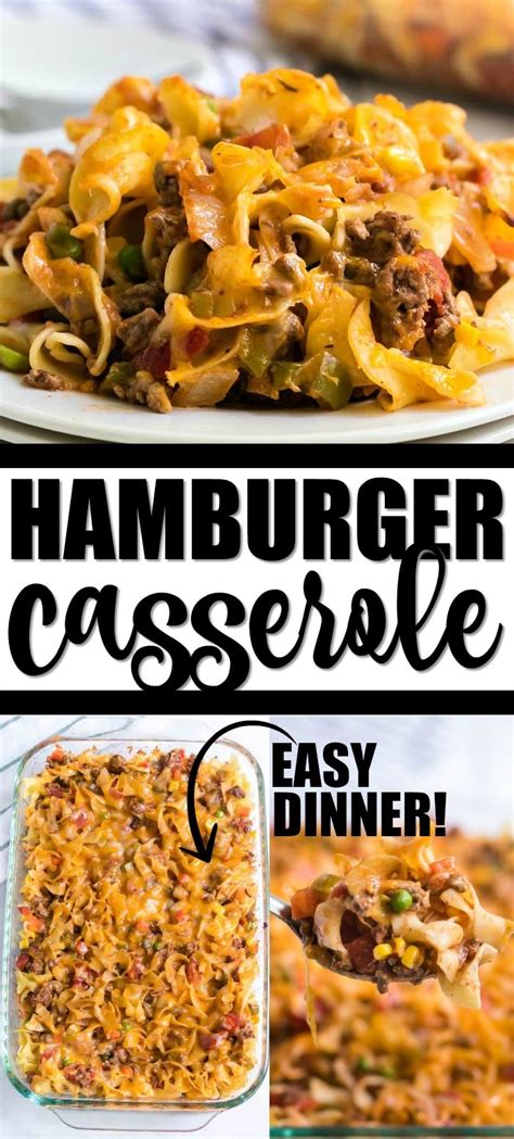 Stir in noodles and beans. Hamburger casserole is one-dish comfort food at it's ...