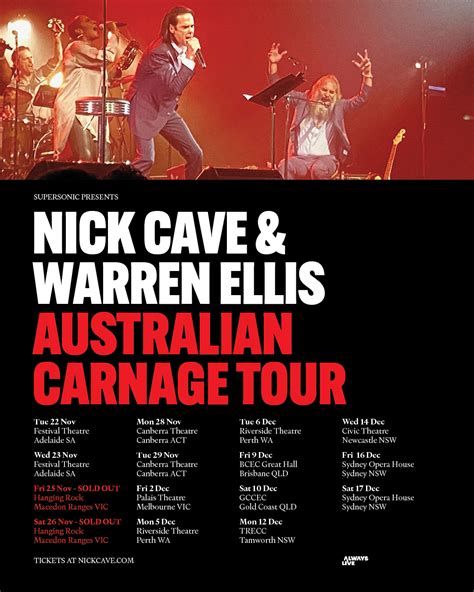 Nick Cave And Warren Ellis Australian Carnage Tour Nick Cave