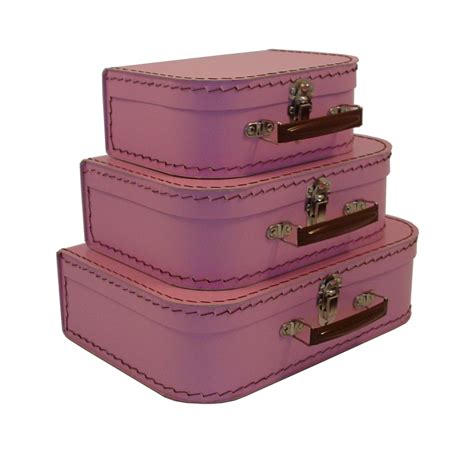 Mini Suitcases 3 Set Pink Blush Mini Suitcases