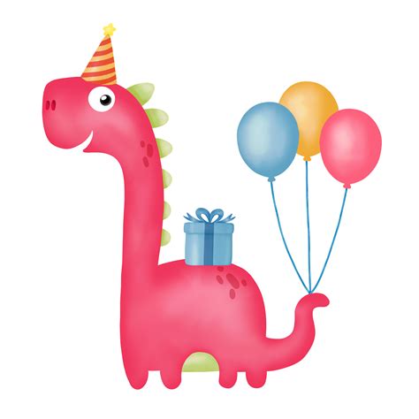 Watercolor Happy Birthday Dinosaur Clipart Png Graphic 9347381 Png