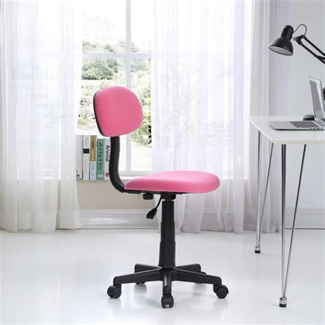 Hodedah Armless Adjustable Height Swivelling Kids Task Chair In Pink