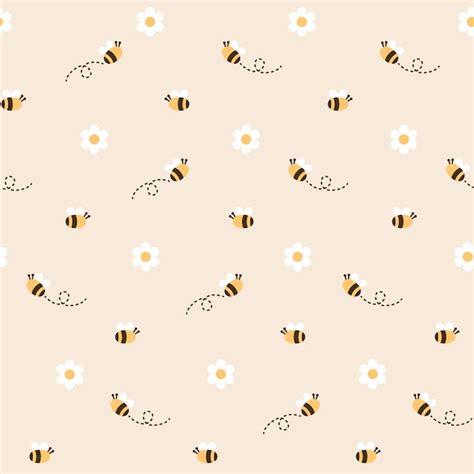 Bee Seamless Pattern Background Vector Premium Download