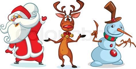 christmas cartoon characters set stock vector colourbox
