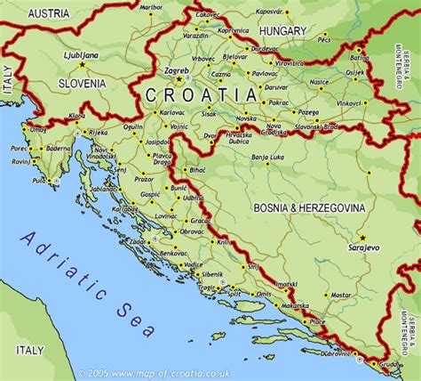 Hrvaška Zemljevid