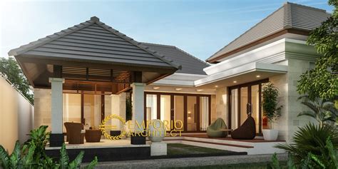 Bentuk rumah juga sangat simpel, tapi tetap bergaya dengan tembok yang dibentuk persegi layaknya bingkai pada jendela depan. Desain Rumah Villa Bali 1 Lantai Bapak Ian di Palembang ...