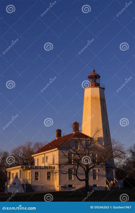 Sandy Hook Fort Hancock Light House Stock Image - Image of fort