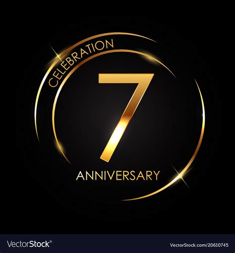 Template 7 Years Anniversary Royalty Free Vector Image