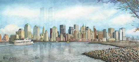 New York City Skyline Painting By Nicholas Santoleri Pixels Merch