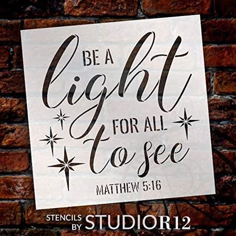 Be A Light For All To See Stencil By Studior12 Diy Bible Verse Faith