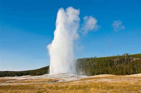 the old faithful geyser in yellowstone national park parkcation