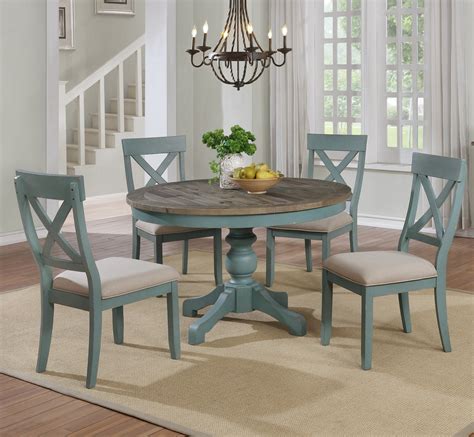 Prato 5 Piece Round Dining Table Set With Cross Back Chairs Roundhill Furniture