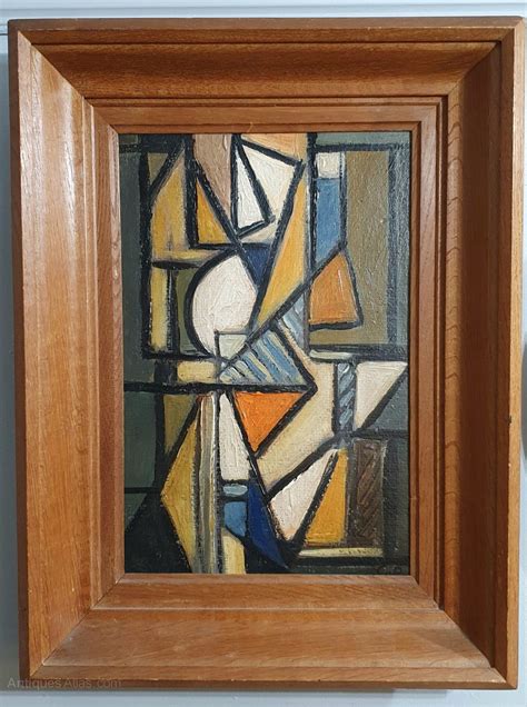 Antiques Atlas French Abstract Cubist Oil On Board 1950 60s