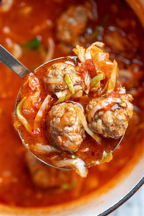 Cabbage soup is simple, tasty and can be made with or without meat, making it a good choice for vegetarians. Cabbage Turkey Meatballs Soup Recipe — Eatwell101