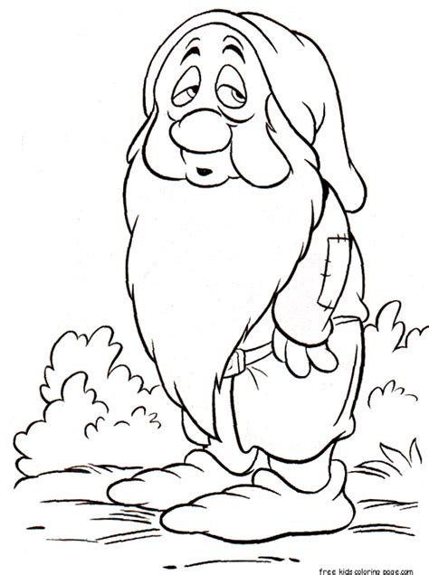 Printable Sleepy Dwarf Coloring Pages For Kids