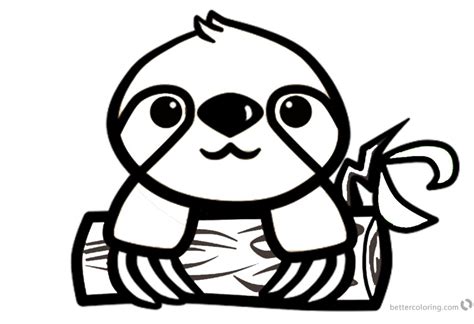 Cartoon Sloth Coloring Pages Sketch Coloring Page