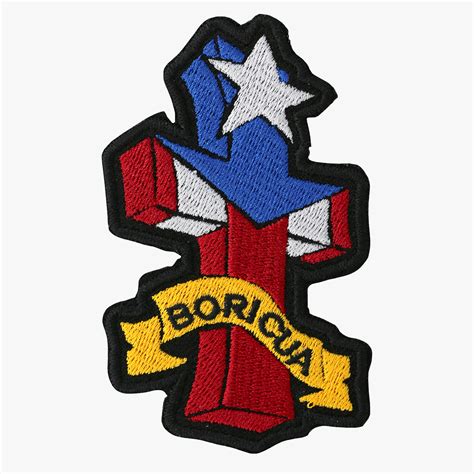 1426 x 1782 jpeg 193 кб. Puerto Rico Cross Flag Embroidered Biker vest Patch