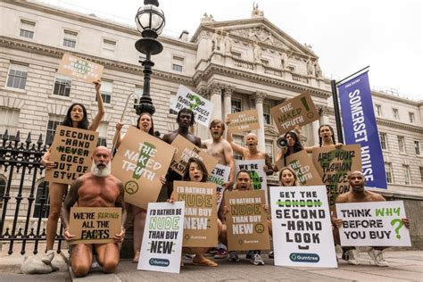 Demonstrators Stage Naked Protest Ahead Of London Fashion Week