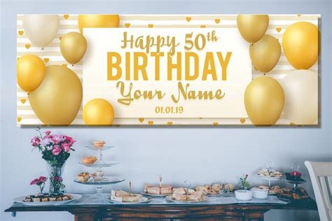 The only criticism is that i uploaded 53 pictures but it randomly duplicated many. 50th Birthday Banner Personalized Custom Balloon banner ...