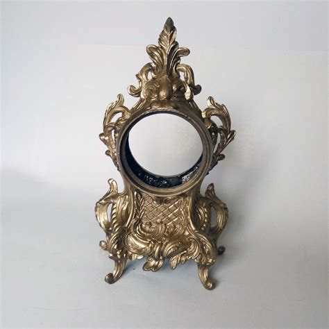 Decorative French Rococo Style Cast Metal Gold Clock Case 11 Tall