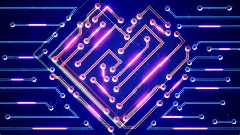 A Blue Circuit Board With Electricity Flowing Through It Stock Footage