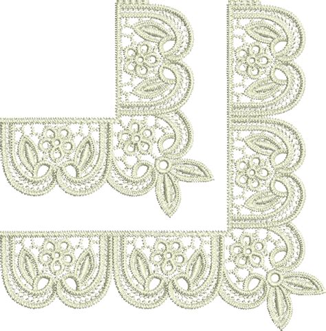 Lace Peridot Border Corners Embroidery Motif - 15 - Just Lace - by Sue ...