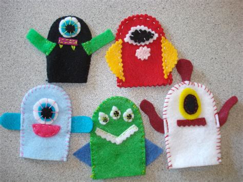 Items Similar To Set Of 5 Alien Monster Handmade Felt Finger Puppets On