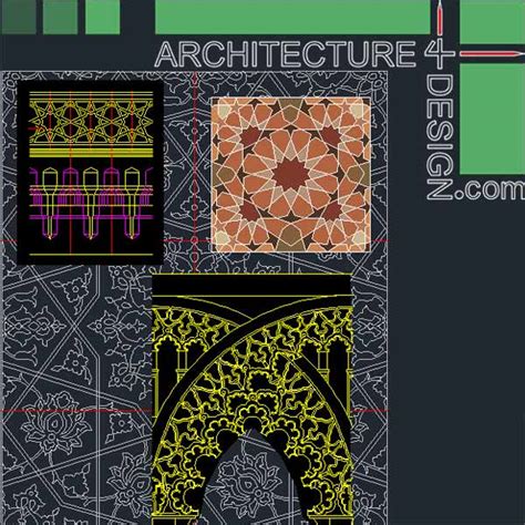 Islamic Architecture Ornament Motifs And Arches For Autocad