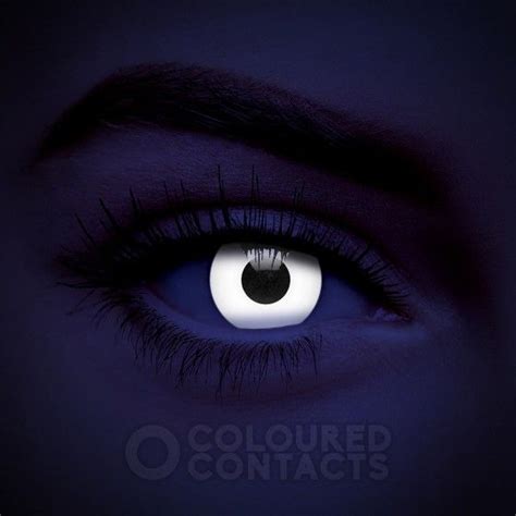 White Uv I Glow Zombie Halloween 30 Day Colored Contact Lens Party