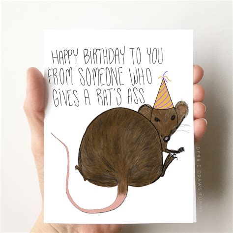 Rats Ass Birthday Card Funny Birthday Card Boyfriend Etsy