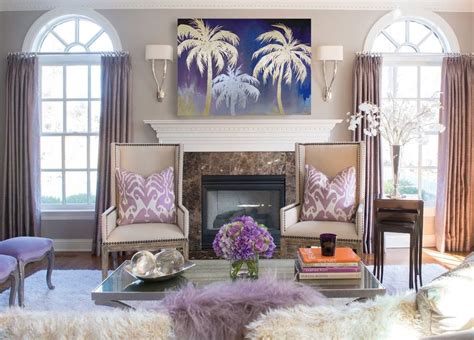 Silver And Gold Palms Shown In A Beautiful Living Room
