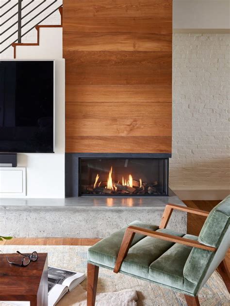 Two Sided Gas Fireplace With Modern Trimless Look Corner Fireplace