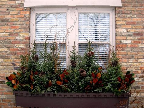 Winter Evergreen Container Window Box Holiday Pinterest