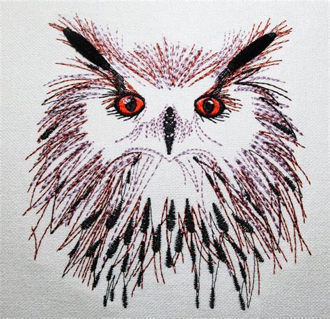 Owl Velvet Machine Embroidery Design Owl Embroidery Etsy Owl