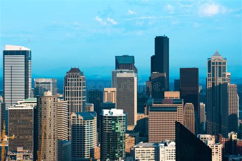 Skyline Of Downtown Seattle Stock Photo Image Of Local Americas