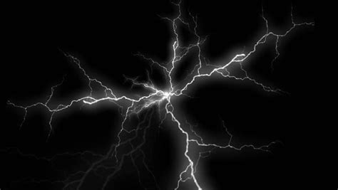 White Lightning Strands Black Background Stock Footage