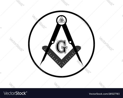 Freemasonry Emblem Masonic Square And Compass Vector Image