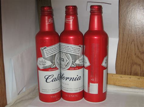 Budweiser California 16 Oz Aluminum Bottle Beer Can With Twist Top