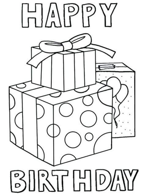 Foldable Birthday Card Coloring Page Wonderland Crafts Free Printable