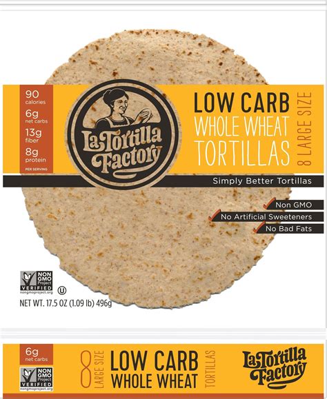 La Tortilla Factory Low Carb High Fiber Tortillas Made With Whole Wh