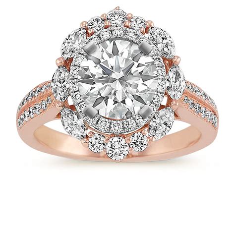 Vintage Diamond Double Halo Engagement Ring In 2020 Double Halo