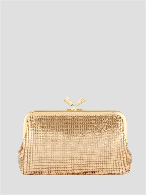 Anya Hindmarch Maud Clutch Tassel In Gold Metal Mesh In Natural Lyst