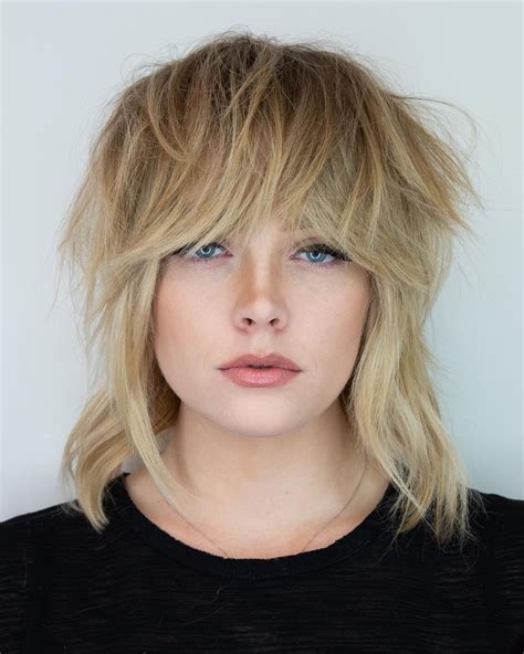 Inspirations Medium Shag Hairstyles With Long Side Bangs