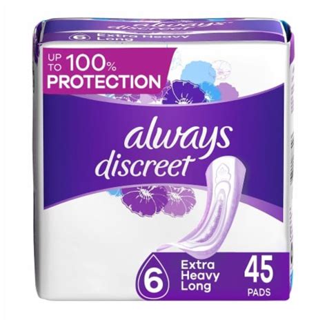 Always Discreet Adult Incontinence Pads For Women Extra Heavy Absorbency Long Length Count