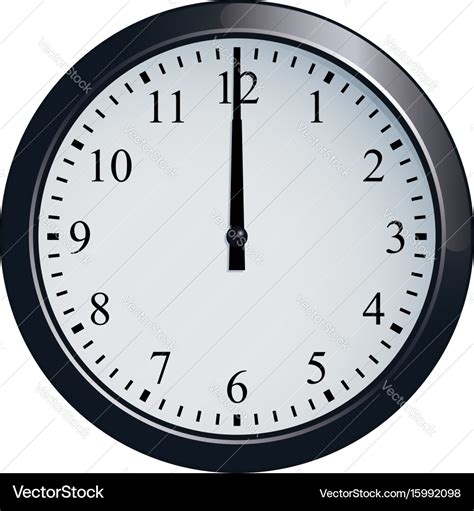 Wall Clock Set At 12 O Clock Royalty Free Vector Image