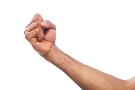 Male Black Fist Isolated On White Background Stock Photo Download