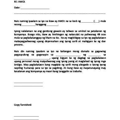 Explanation Letter Tagalog - Letter