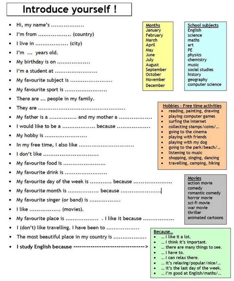 The following examples show how to introduce yourself. Introduce yourself | English | Pinterest